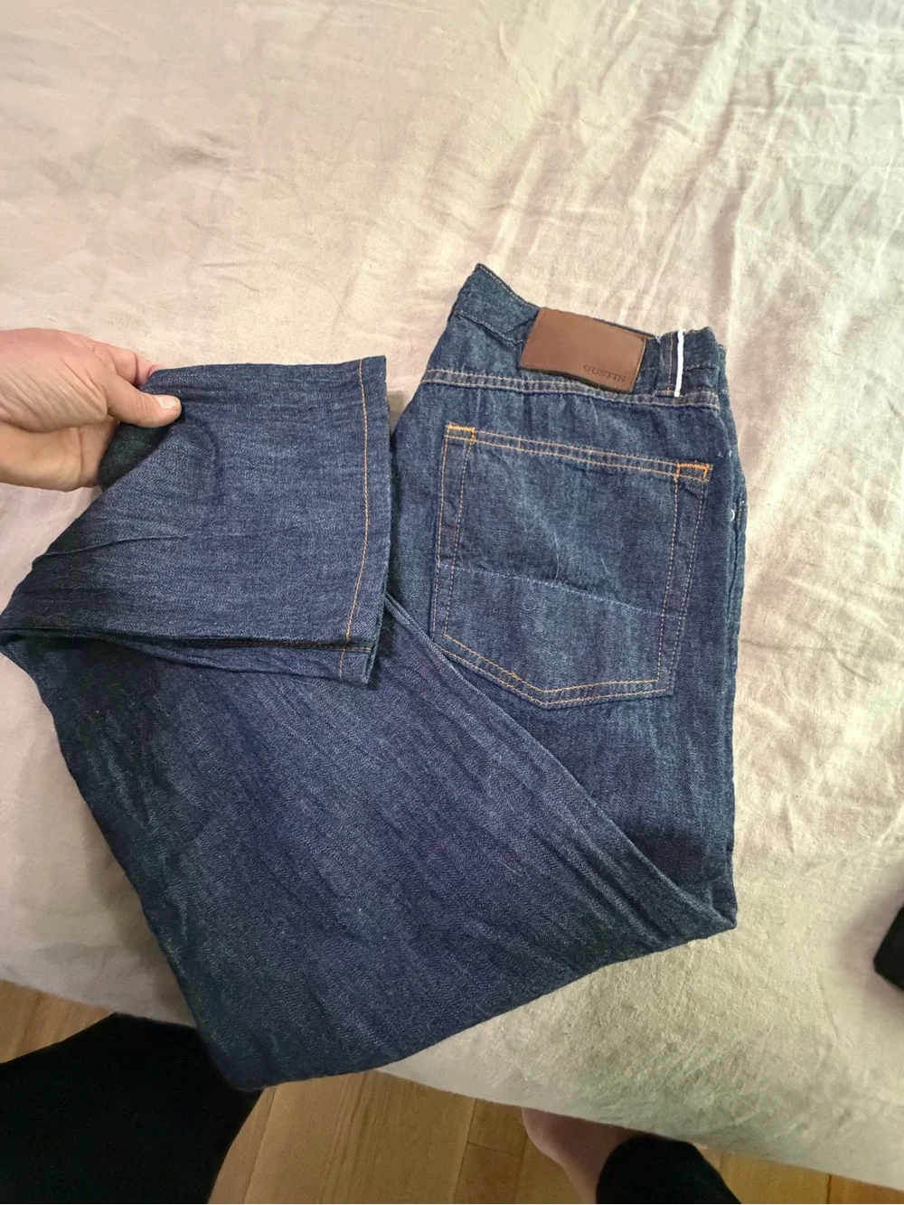 GUSTIN Men's  Slim Fit Raw Selvedge Denim Jeans Super Light NWOT waist 30